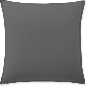 Taie d'oreiller percale de coton gris magnet 65x65 cm