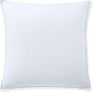 Taie d'oreiller percale de coton lavé blanc nuage 65x65 cm