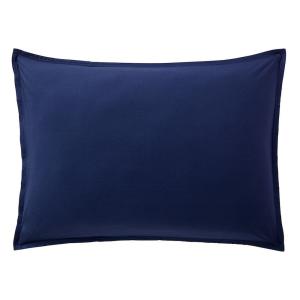 Taie d'oreiller percale de coton lavé bleu 50x70 cm