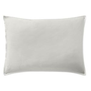 Taie d'oreiller percale de coton lavé gris perle 50x70 cm