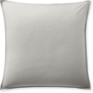 Taie d'oreiller percale de coton lavé gris perle 65x65 cm