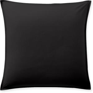 Taie d'oreiller percale de coton lavé noir minuit 65x65 cm