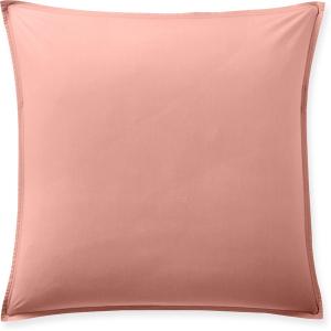 Taie d'oreiller percale de coton lavé rose poudré 65x65 cm