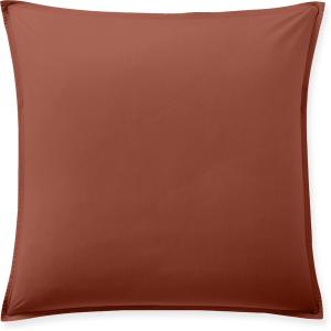 Taie d'oreiller percale de coton lavé terracotta 65x65 cm