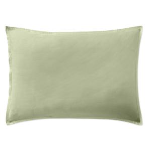 Taie d'oreiller percale de coton lavé vert d'eau 50x70 cm