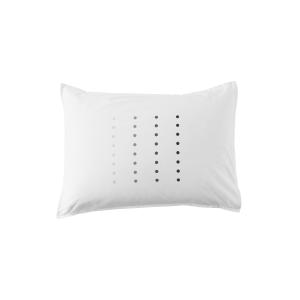 Taie d'oreiller rectangulaire coton imprimé blanc 50 x 70 c…