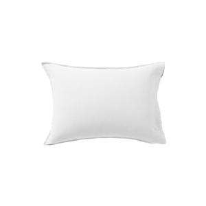 Taie d'oreiller rectangulaire lin et coton lavé uni blanc 5…