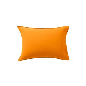 Taie d'oreiller rectangulaire lin lavé uni orange 50 x 70 c…