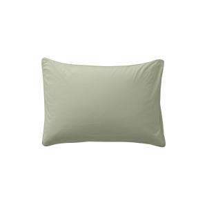 Taie d'oreiller rectangulaire pur coton lavé bio uni vert 5…