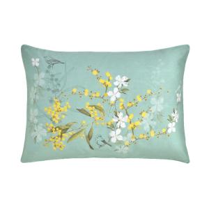 Taie d'oreiller  satin de coton 120 fils/cm² bleu 50x70 cm