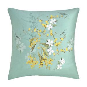 Taie d'oreiller  satin de coton 120 fils/cm² bleu 63x63 cm