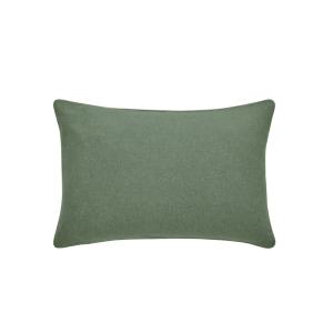 Taie d'oreiller unie en flanelle de coton vert lichen 50x75