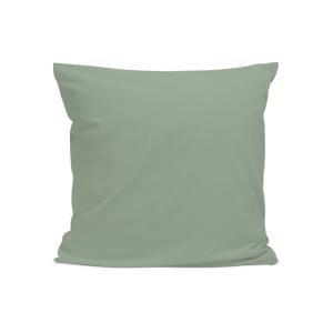 Taie d'oreiller unie en percale de coton sauge 65x65cm