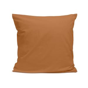 Taie d'oreiller unie en percale de coton terracotta 65x65cm