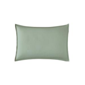 Taie d'oreiller unie en percale de coton vert sauge 50x75