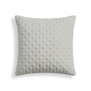 Taie d’oreiller unie matelassée gris argenté 65x65 cm