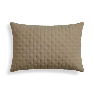 Taie d’oreiller unie matelassée marron 50x80 cm
