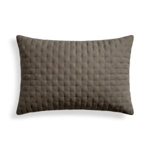 Taie d’oreiller unie matelassée marron foncé 50x80 cm
