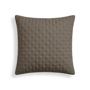 Taie d’oreiller unie matelassée marron foncé 65x65 cm