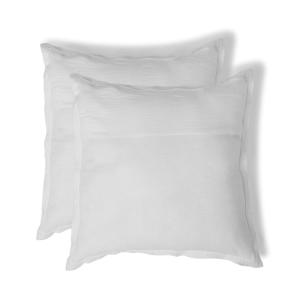 Taie d'oreiller volant plat (x2) gaze de coton blanc 65x65