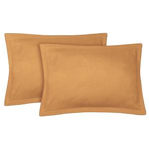 Taie d'oreiller (x2) 50x70 jaune curcuma