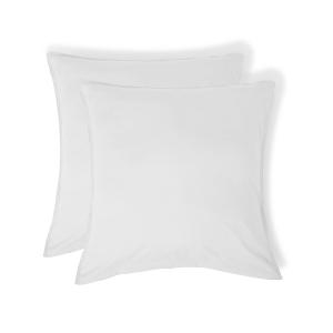 Taie d'oreiller (x2) coton lavé blanc 65x65