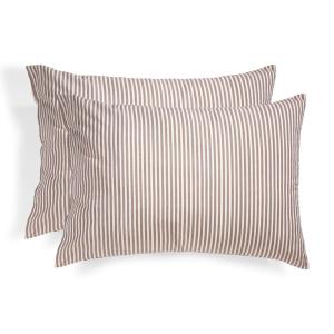 Taie d'oreiller (x2) coton lavé noisette 50x70