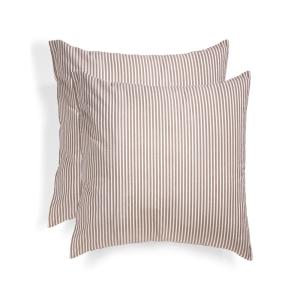 Taie d'oreiller (x2) coton lavé noisette 65x65