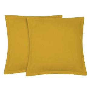 Taie d'oreiller (x2) lin lavé  65x65 jaune moutarde