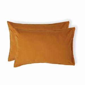 Taie d'oreiller (x2) percale caramel 50x70