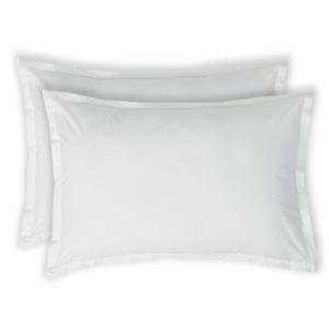 Taie d'oreiller (x2) percale de coton blanc 50x70