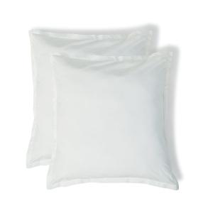 Taie d'oreiller (x2) percale de coton blanc 65x65
