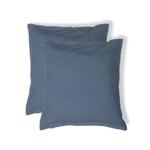 Taie d'oreiller (x2) percale de coton denim 65x65
