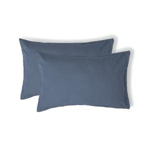 Taie d'oreiller (x2) percale denim 50x70