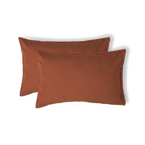 Taie d'oreiller (x2) percale rouge toscane 50x70