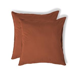 Taie d'oreiller (x2) percale rouge toscane 65x65