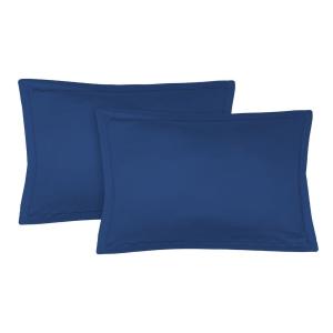 Taie d'oreiller (x2) satin de coton indigo 50x70