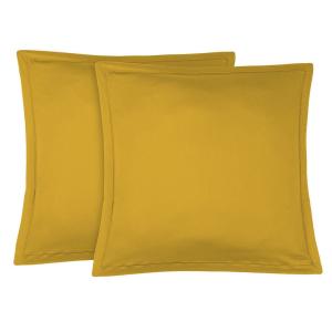 Taie d'oreiller (x2) satin de coton moutarde 65x65