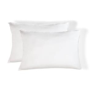 Taie d'oreiller (x2) satin lavé de coton bio blanc 50x70