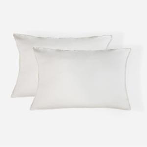 Taie d'oreiller (x2) satin lavé de coton bio grège 50x70