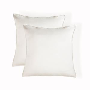 Taie d'oreiller (x2) satin lavé de coton bio grège 65x65