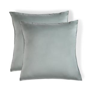 Taie d'oreiller (x2) satin lavé de coton bio vert céladon 6…