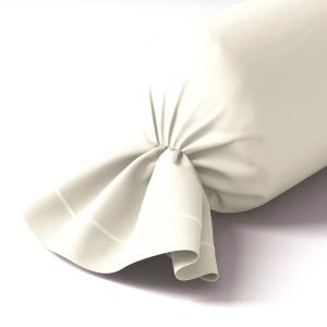 Taie de traversin coton 43x210 cm blanc doux
