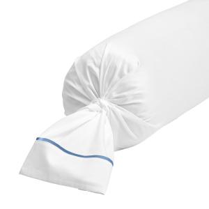 Taie de traversin coton bleu foncé 43x210 cm