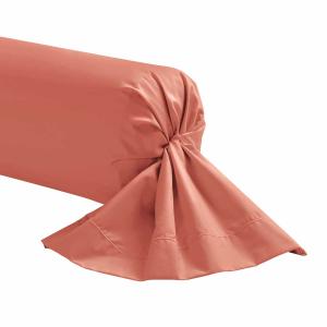 Taie de traversin en percale de coton corail 43x230