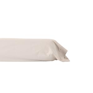 Taie de traversin percale de coton brodé uni beige 45 x 190…