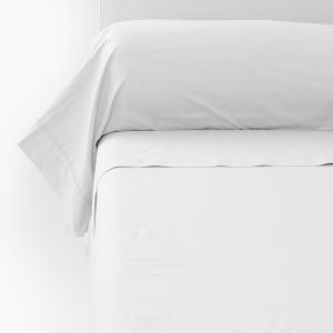 Taie de traversin percale de coton uni brodé blanc 190 x 45…