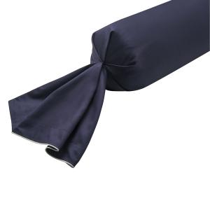 Taie de traversin satin bleu foncé 43x210 cm