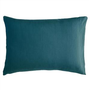 Taie sac en coton bleu canard 50x70cm