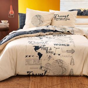 Taie sac en coton gris 65x65